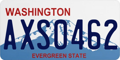 WA license plate AXS0462