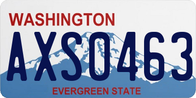 WA license plate AXS0463