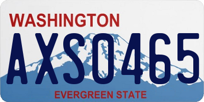 WA license plate AXS0465