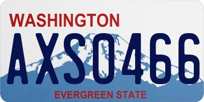 WA license plate AXS0466