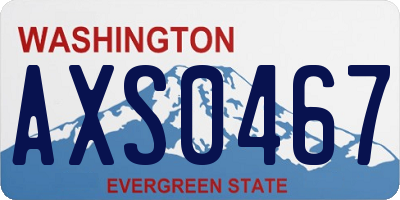 WA license plate AXS0467