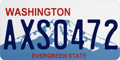 WA license plate AXS0472