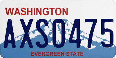 WA license plate AXS0475