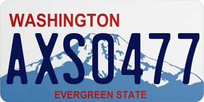 WA license plate AXS0477