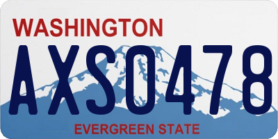 WA license plate AXS0478