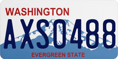 WA license plate AXS0488