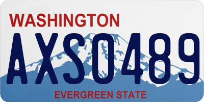 WA license plate AXS0489