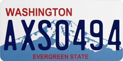 WA license plate AXS0494