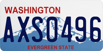 WA license plate AXS0496
