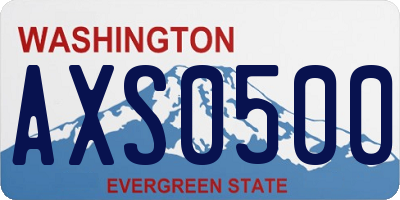 WA license plate AXS0500
