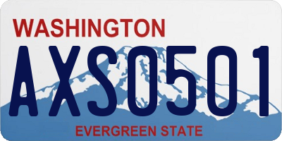 WA license plate AXS0501
