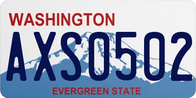 WA license plate AXS0502