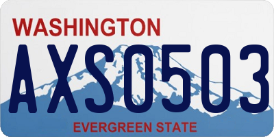 WA license plate AXS0503