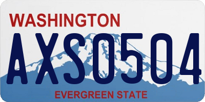 WA license plate AXS0504
