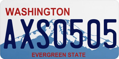 WA license plate AXS0505