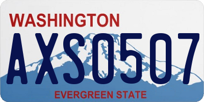 WA license plate AXS0507