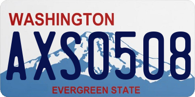 WA license plate AXS0508