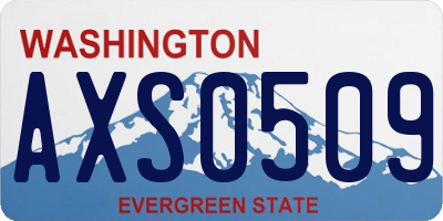 WA license plate AXS0509