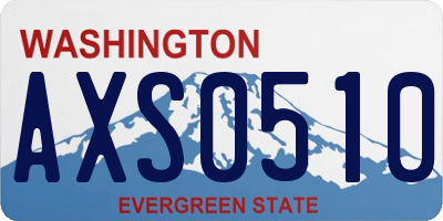 WA license plate AXS0510