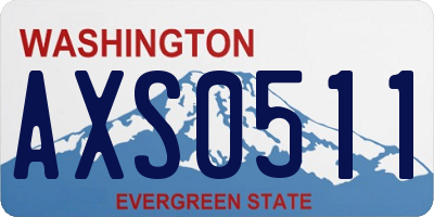 WA license plate AXS0511