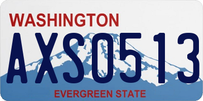 WA license plate AXS0513