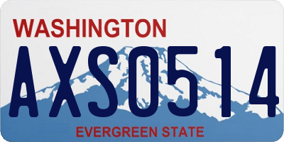 WA license plate AXS0514