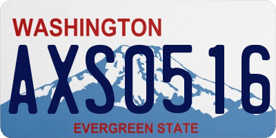 WA license plate AXS0516
