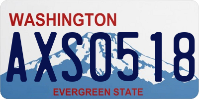 WA license plate AXS0518