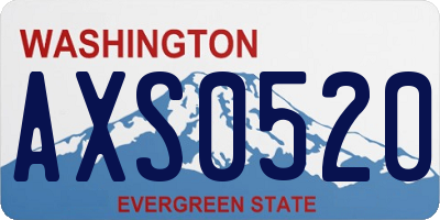 WA license plate AXS0520