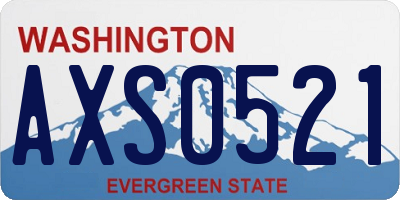 WA license plate AXS0521