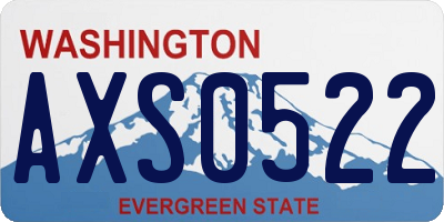 WA license plate AXS0522