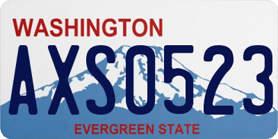 WA license plate AXS0523