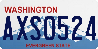 WA license plate AXS0524