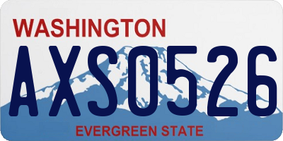 WA license plate AXS0526