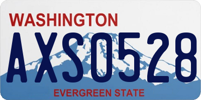 WA license plate AXS0528