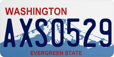 WA license plate AXS0529