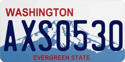 WA license plate AXS0530