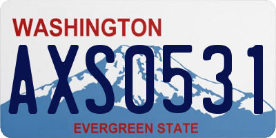 WA license plate AXS0531