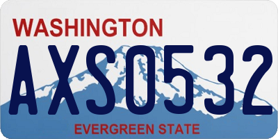 WA license plate AXS0532