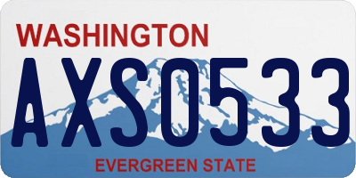 WA license plate AXS0533