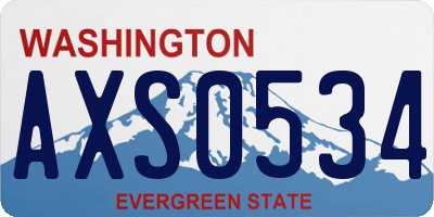 WA license plate AXS0534