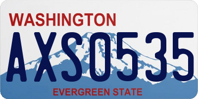 WA license plate AXS0535