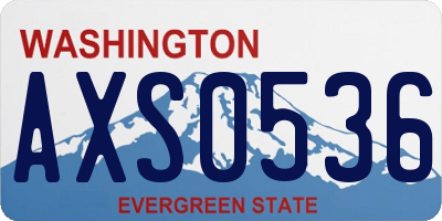WA license plate AXS0536