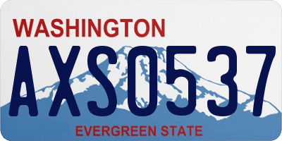 WA license plate AXS0537