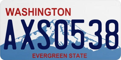 WA license plate AXS0538