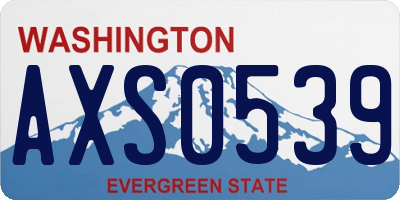 WA license plate AXS0539