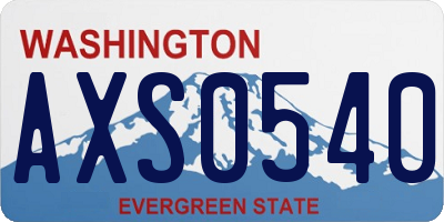 WA license plate AXS0540