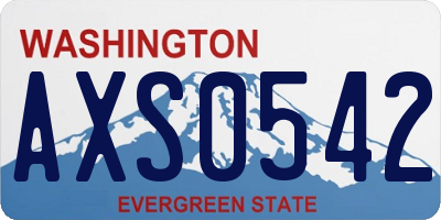 WA license plate AXS0542