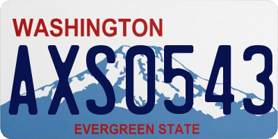 WA license plate AXS0543