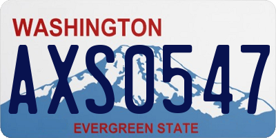 WA license plate AXS0547